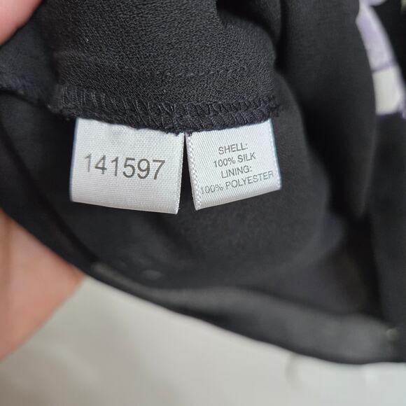 Ann Taylor Womens Vtg Y2K Whimsigoth Semi-Sheer Silk Floral Babydoll Blouse 12 - Picture 9 of 11